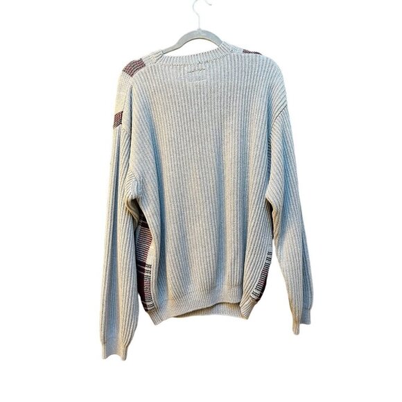 Vintage Tommy Hilfiger Plaid Pullover Sweater Gray Merlot Men's XL - Picture 5 of 6